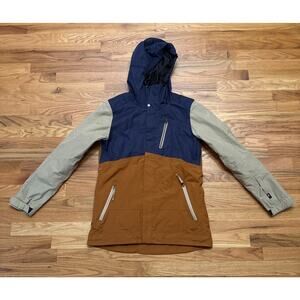 RIDE Snowboard Women's BELMONT Snow Jacket - Navy/Caramel/Khaki - Size Medium